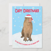 Custom Capybara Pun Cape Weihnachtsfamilie Urlaub Einladung (Vorderseite)