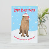 Custom Capybara Pun Cape Weihnachtsfamilie Urlaub Einladung (Stehend Vorderseite)