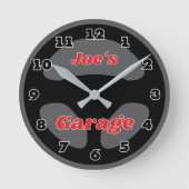 Custom car steering wheel garage wall clock design runde wanduhr (Vorderseite)