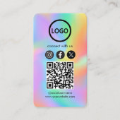 Custom Card Social Media QR Code Rainbow Hologramm Visitenkarte (Vorderseite)