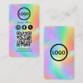 Custom Card Social Media QR Code Rainbow Hologramm Visitenkarte (Vorne/Hinten)