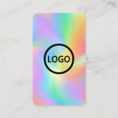 Custom Card Social Media QR Code Rainbow Hologramm Visitenkarte (Rückseite)