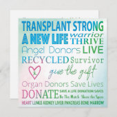Custom Card Transplantation Organspende Wasserfarb (Vorne/Hinten)