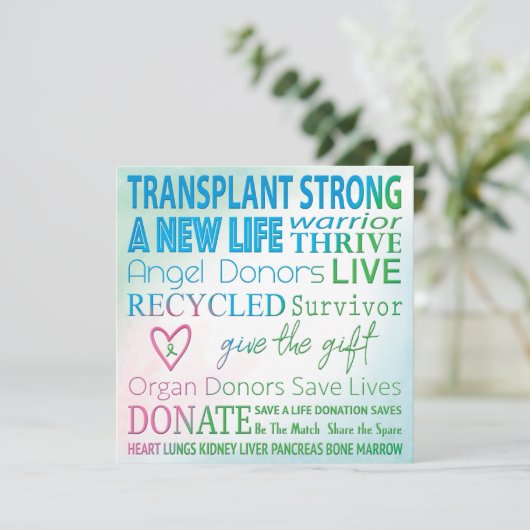 Custom Card Transplantation Organspende Wasserfarb (Stehend Vorderseite)