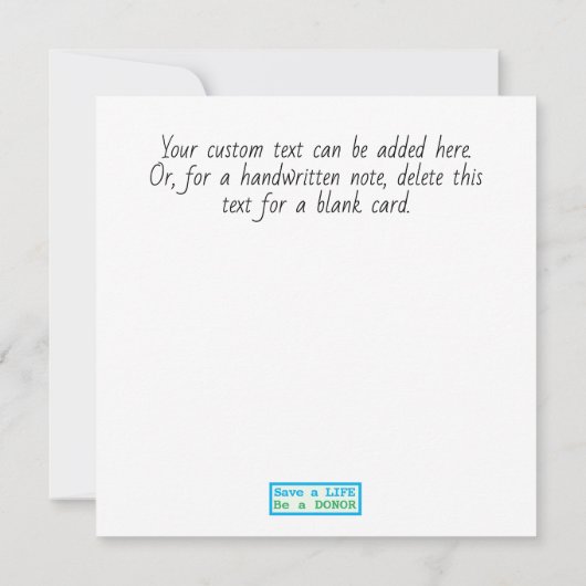 Custom Card Transplantation Organspende Wasserfarb (Rückseite)