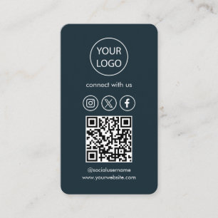 Custom Cards modern, Social Media QR Code Visitenkarte