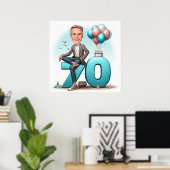 "Custom caricature – Send your photo for design" Poster (Heimbüro)