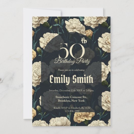 Custom Carnation Fantasy 1St Birthday Einladung (Vorderseite)