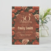 Custom Carnation Floral First Birthday Gift Einladung (Stehend Vorderseite)