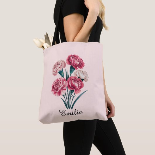 Custom Carnation January Birth Blume Tasche (Von Nahem)