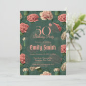 Custom Carnation Luxury Birthday Celebration Einladung (Stehend Vorderseite)