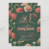 Custom Carnation Luxury Birthday Celebration Einladung (Vorne/Hinten)