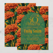 Custom Carnation Petal Girl Birthday Party Einladung (Vorne/Hinten)