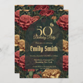 Custom Carnation Sparkle Boho Birthday Einladung (Vorne/Hinten)