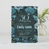 Custom Carnation Sparkle Happy Birthday Einladung (Stehend Vorderseite)