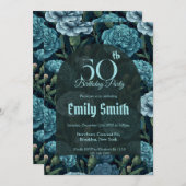 Custom Carnation Sparkle Happy Birthday Einladung (Vorne/Hinten)