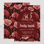 Custom Carnation Themed Teen Birthday Einladung (Vorne/Hinten)