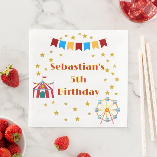 Custom Carnival Themed Geburtstagsparty Serviette (Beispiel)