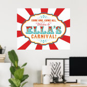 Custom Carnival Welcome Birthday Banner Poster (Heimbüro)