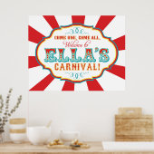Custom Carnival Welcome Birthday Banner Poster (Küche)