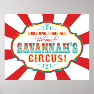 Custom Carnival Willkommen Geburtstagsbanner Savan Poster