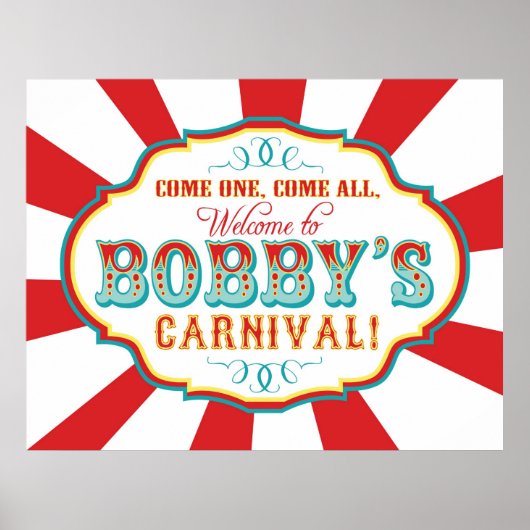 Custom Carnival Willkommensbanner für Bobby Poster (Vorne)