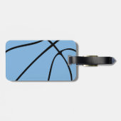 Custom Carolina Blue Basketball Gepäckanhänger (Rückseite horizontal)