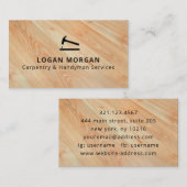 Custom Carpentry Handyman Wood Tools Modern Visitenkarte (Vorne/Hinten)