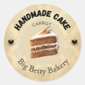Custom Carrot Cake Labels | Personalisierte Bäcker Runder Aufkleber (Vorderseite)