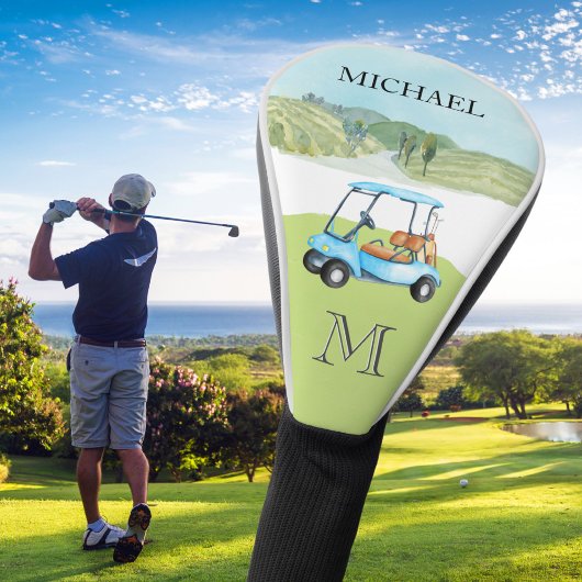 Custom Cart Course Clubs Monogram Name Golf Headcover