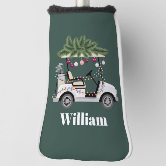 Custom Cart Name Golf Balls Christmas Golfer Golf Headcover (Rotieren 90)