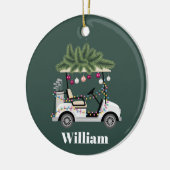 Custom Cart Name Golf Balls Christmas Golfer Keramik Ornament (Links)