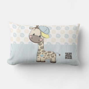 Custom Cartoon Baby Boy Giraffe Accent Kissen