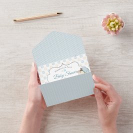 Custom Cartoon Baby Boy Giraffe Einladung