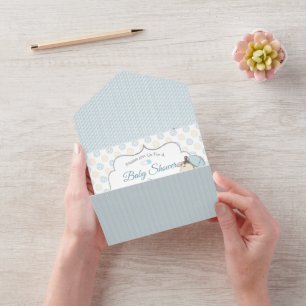 Custom Cartoon Baby Boy Giraffe Einladung