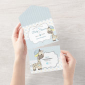 Custom Cartoon Baby Boy Giraffe Einladung (Abreißen)