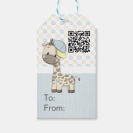 Custom Cartoon Baby Boy Giraffe Geschenkegel Geschenkanhänger