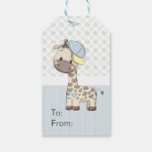Custom Cartoon Baby Boy Giraffe Geschenkegel Geschenkanhänger (Rückseite)