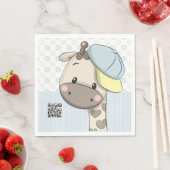 Custom Cartoon Baby Boy Giraffe Paper Napkins Serviette (Beispiel)