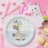 Custom Cartoon Baby Boy Giraffe Papierplatte Pappteller (Party)