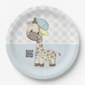 Custom Cartoon Baby Boy Giraffe Papierplatte Pappteller (Vorderseite)