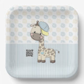 Custom Cartoon Baby Boy Giraffe Papierplatte Pappteller (Vorderseite)