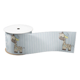 Custom Cartoon Baby Boy Giraffe Satin Ribbon Satinband