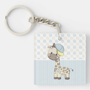 Custom Cartoon Baby Boy Giraffe Schlüsselanhänger