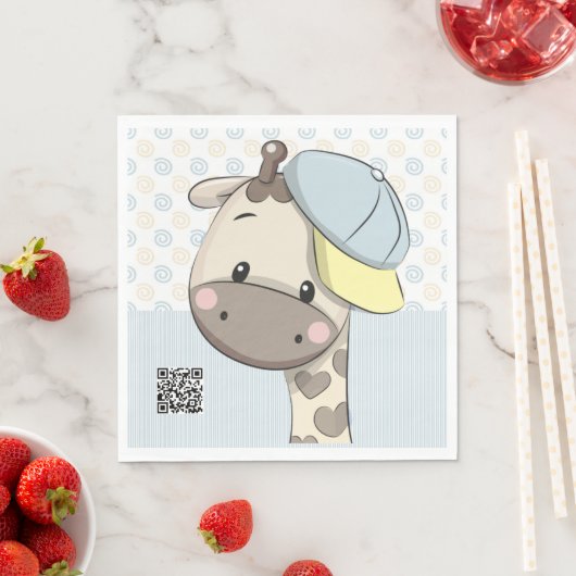Custom Cartoon Baby Boy Giraffe Serviette (Beispiel)