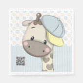 Custom Cartoon Baby Boy Giraffe Serviette (Vorderseite)