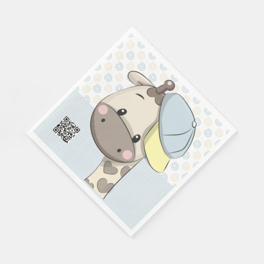 Custom Cartoon Baby Boy Giraffe Serviette (Ecke)