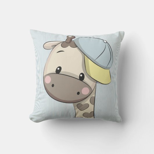 Custom Cartoon Baby Boy Giraffe Throw Kissen (Vorderseite)