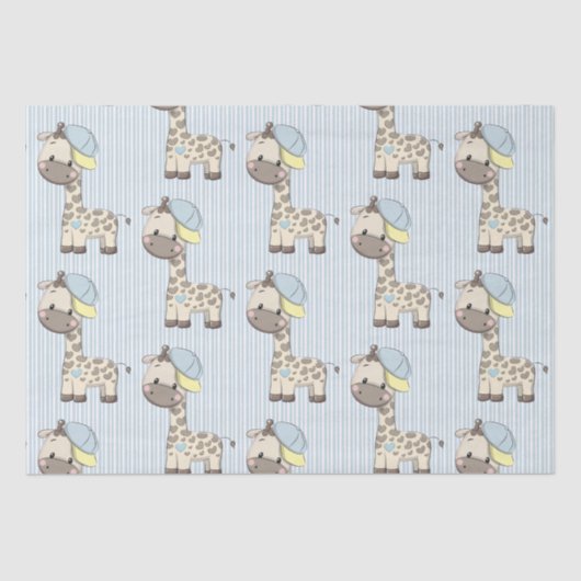 Custom Cartoon Baby Boy Giraffe Tissue Paper Seidenpapier (Vorderseite)