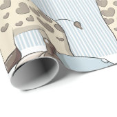 Custom Cartoon Baby Boy Giraffe Wrapping Paper Geschenkpapier (Rolleneckpunkt)